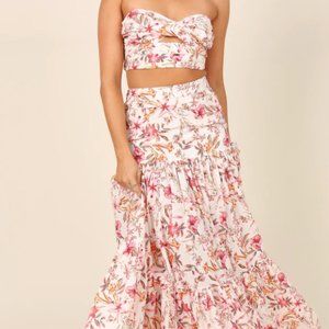 Runaway The Label Hydra Top + Maxi Skirt - White Floral (NWT)